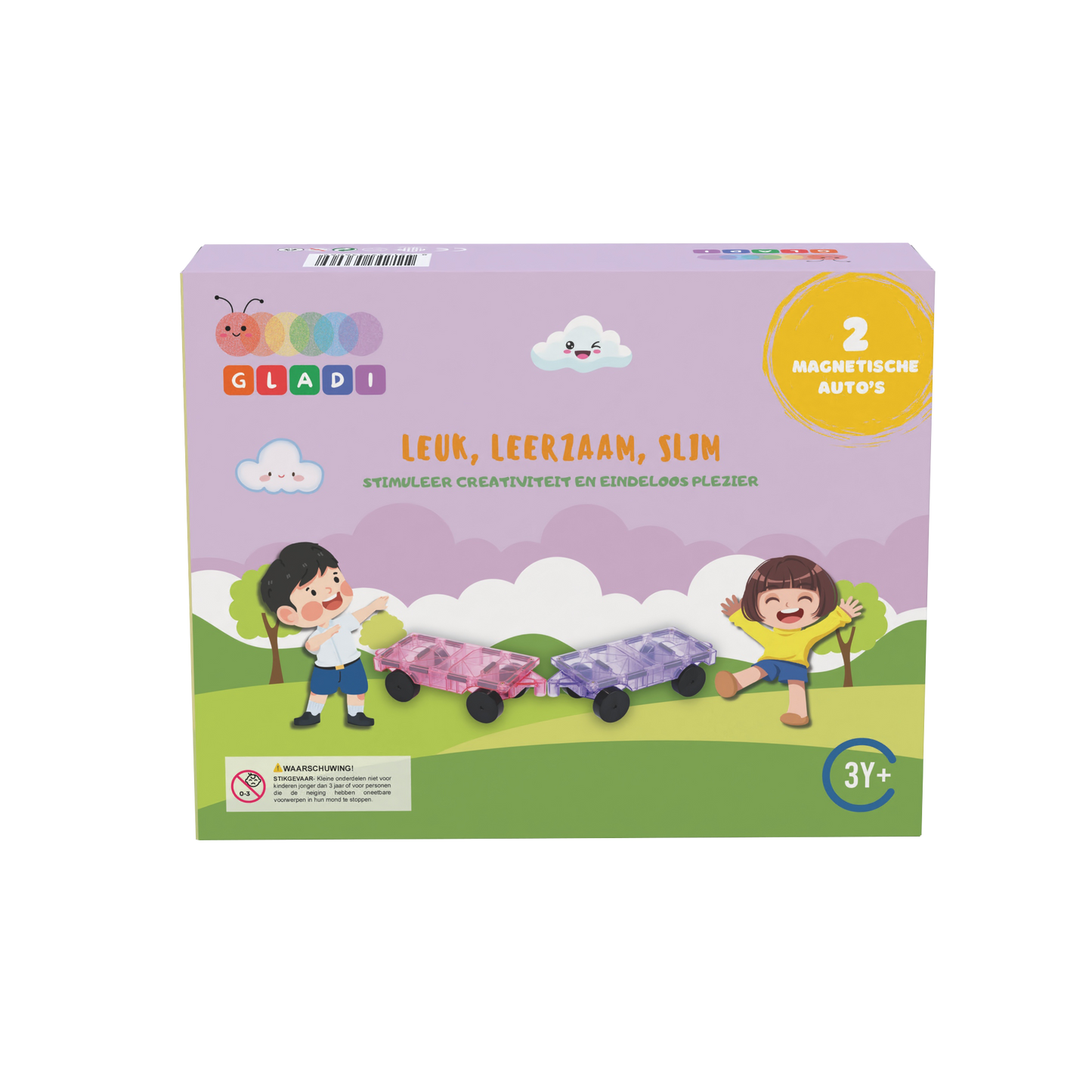 Gladi Tiles | Uitbreidingsset 2 Magnetische Auto's