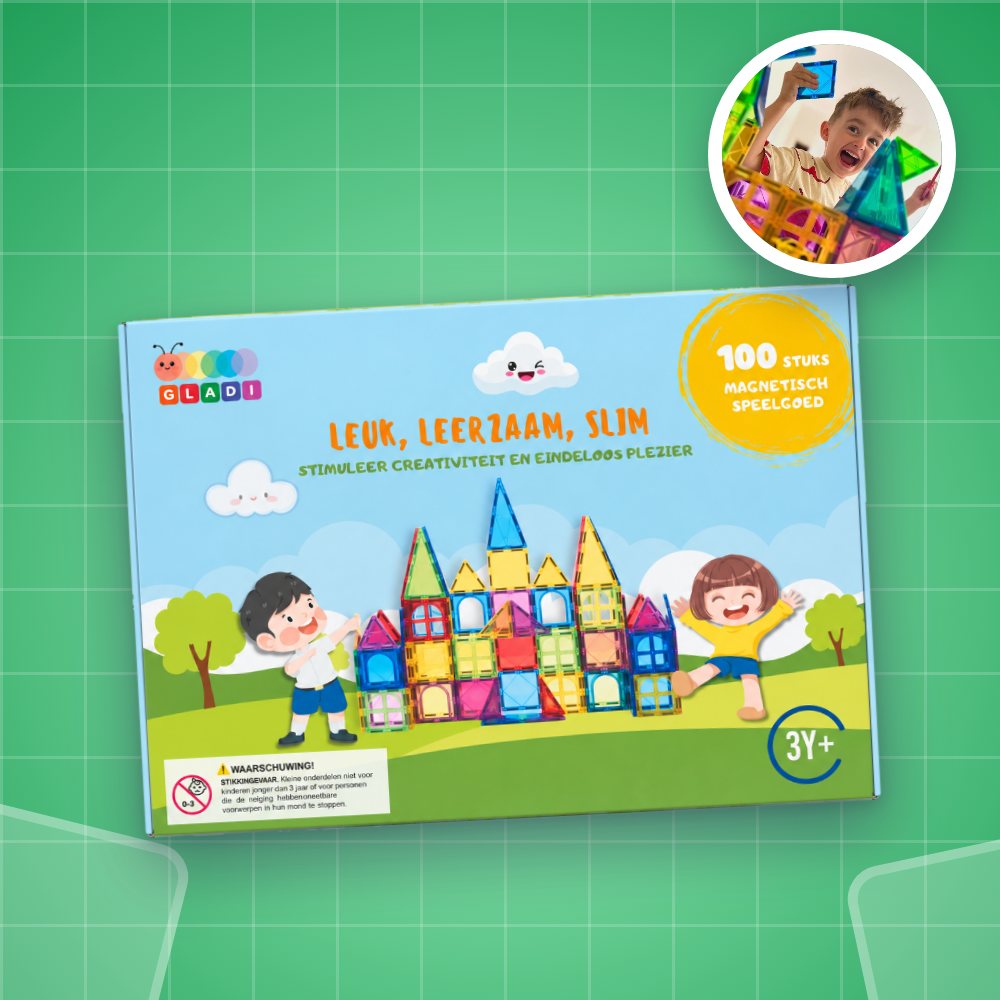 Doos Gladi Tiles met 100 magnetische tegels