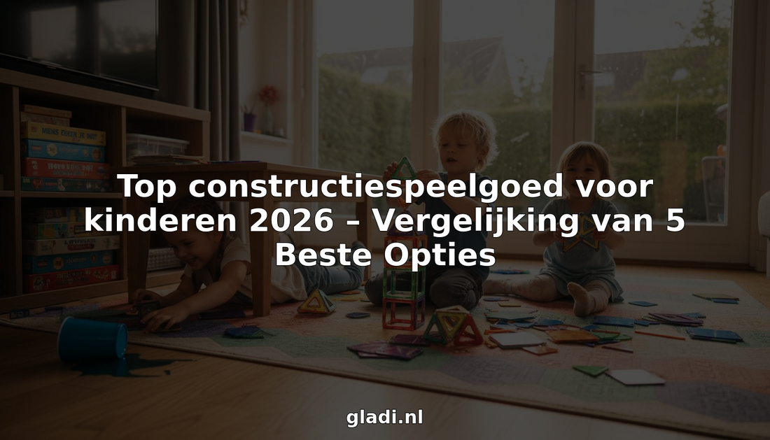Kinderen die samen spelen en creatieve bouwwerken maken met magnetische bouwstenen.