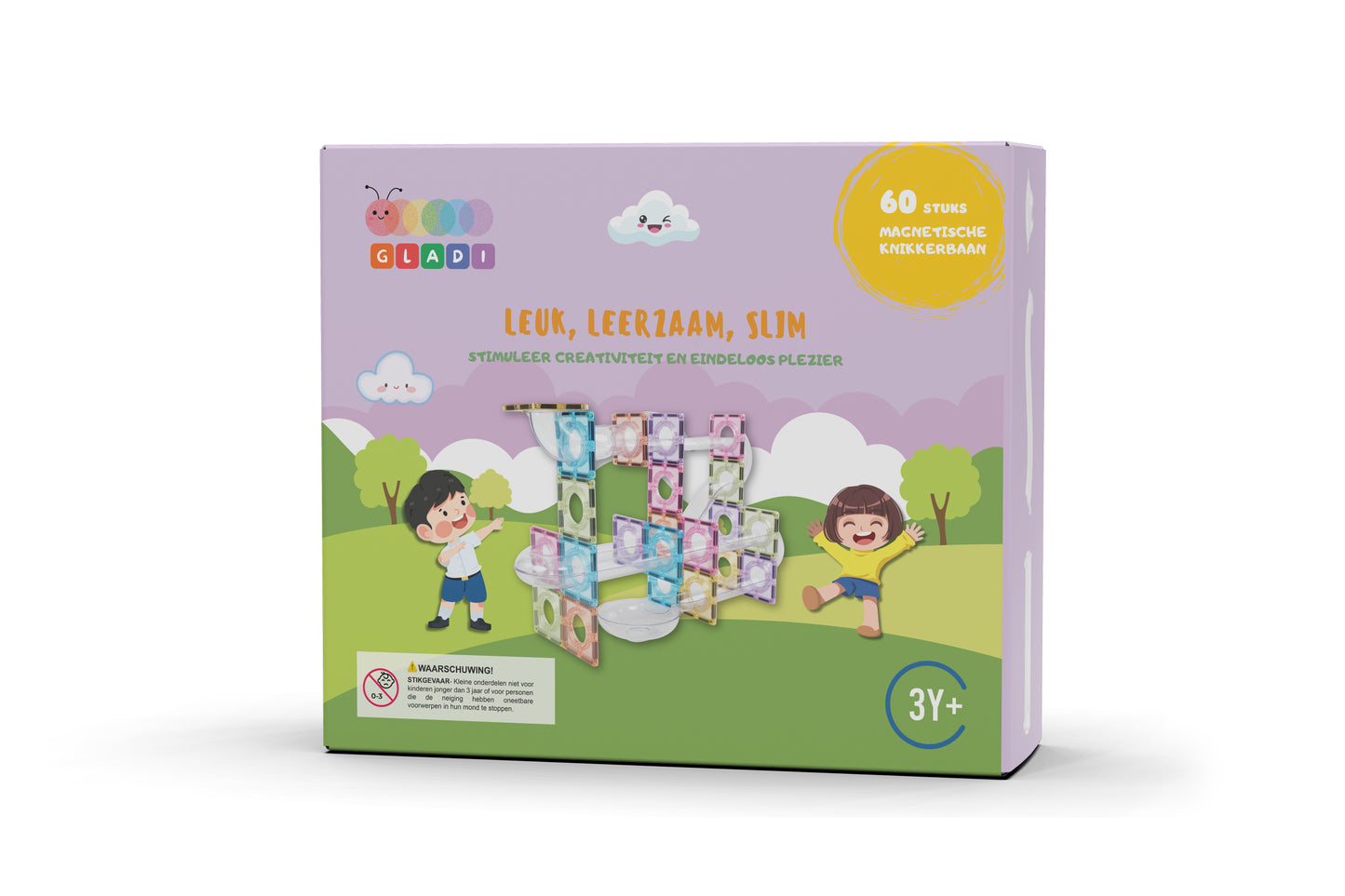 Gladi Tiles | Magnetische Knikkerbaan Pastel