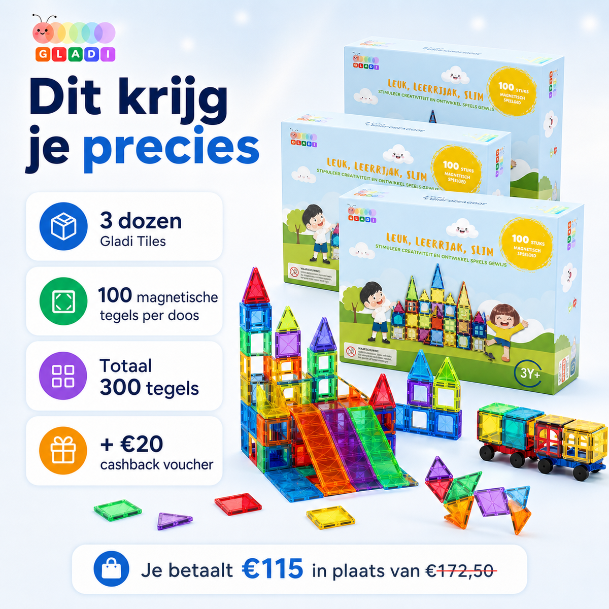 Gladi Tiles DEAL | 2+1 Gratis 100-delige set