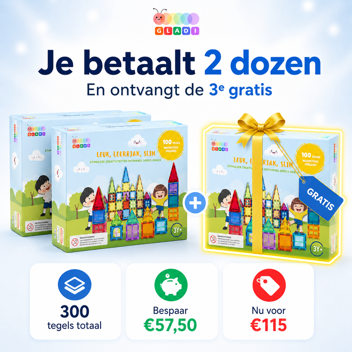 Gladi Tiles DEAL | 2+1 Gratis 100-delige set