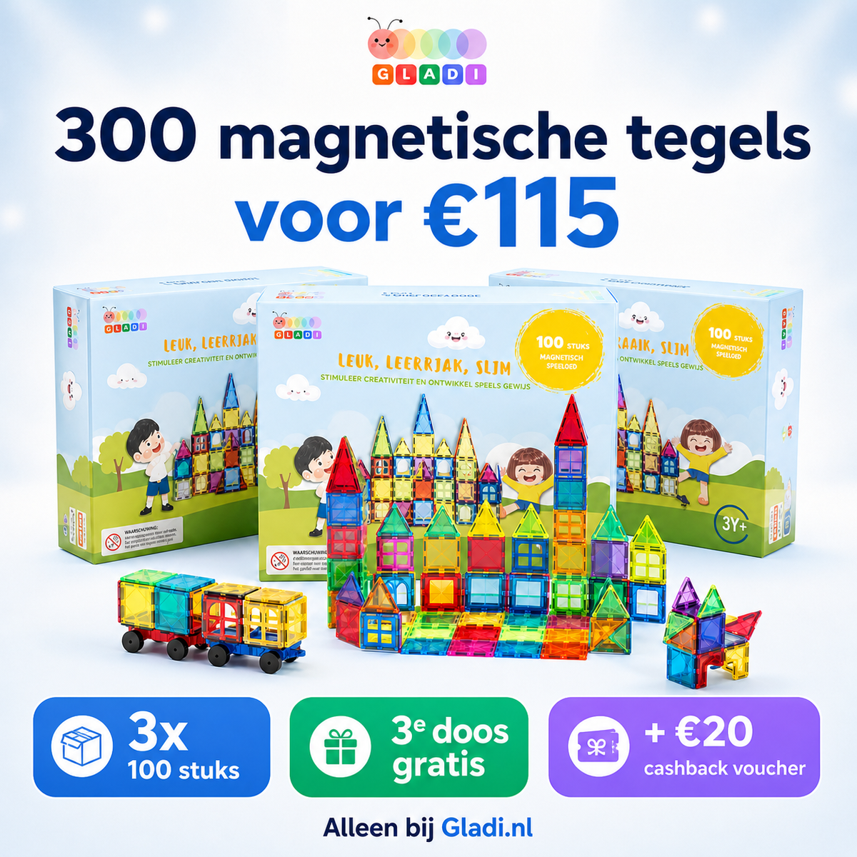 Gladi Tiles DEAL | 2+1 Gratis 100-delige set