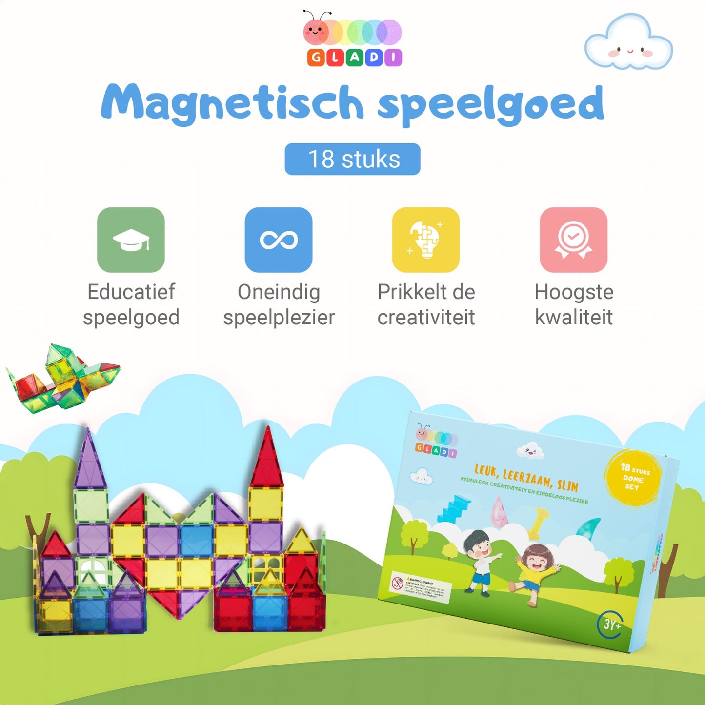 Gladi Tiles | 18-delige Dome Set