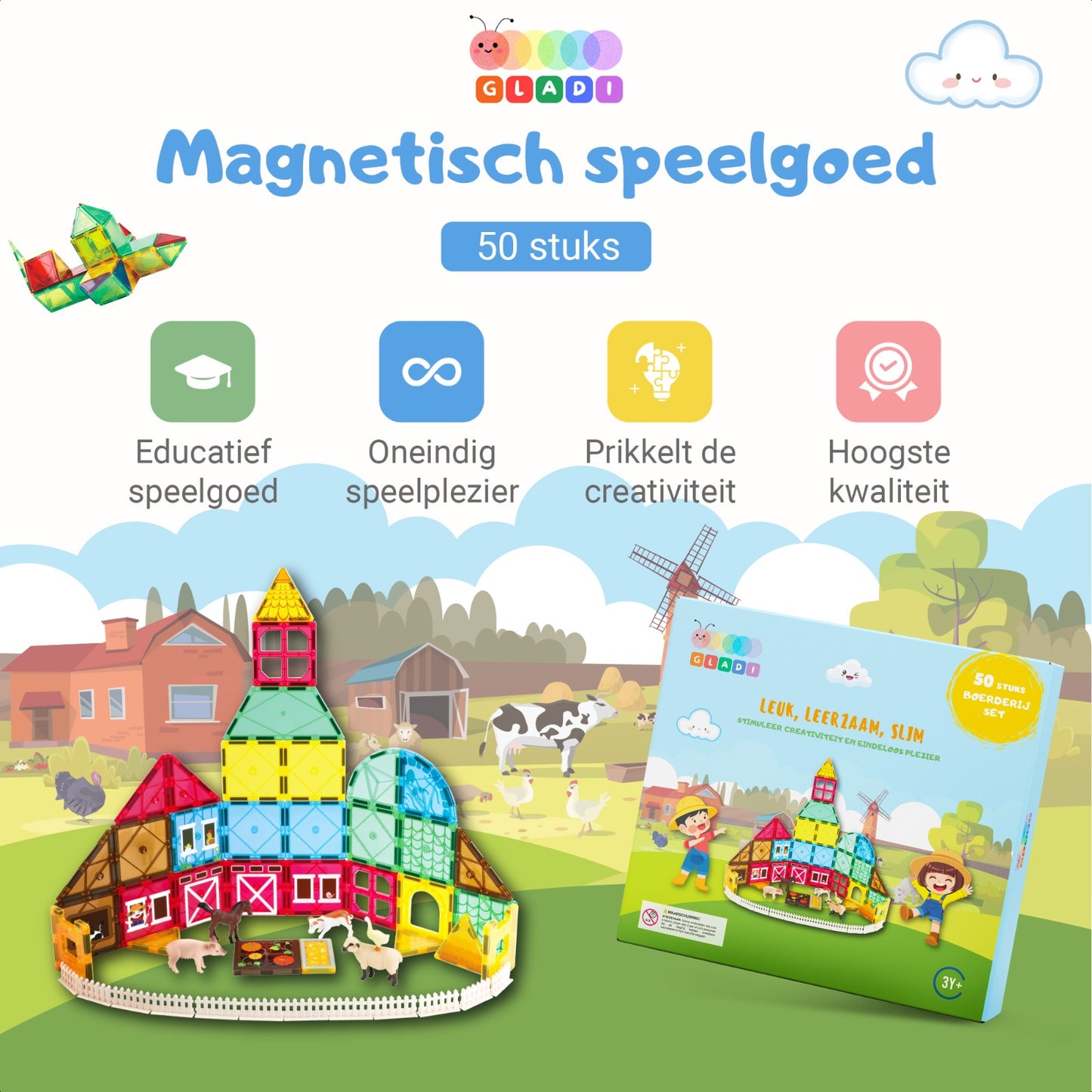 Gladi Tiles | 50-delige Boerderij Set