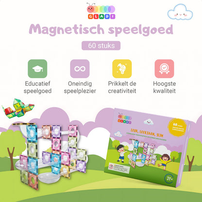 Gladi Tiles | Magnetische Knikkerbaan Pastel