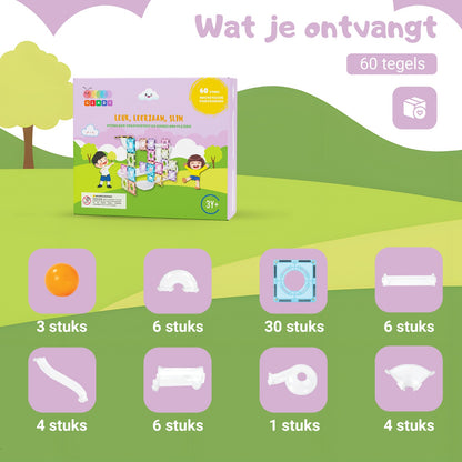 Gladi Tiles | Magnetische Knikkerbaan Pastel